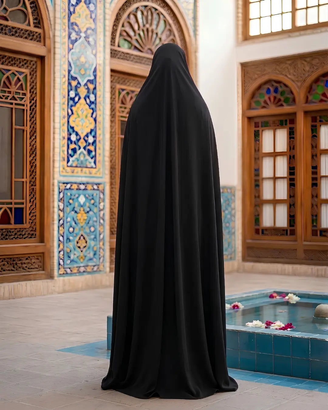 Premium Traditional Irani Chadar with Front Zip by Gulzaib