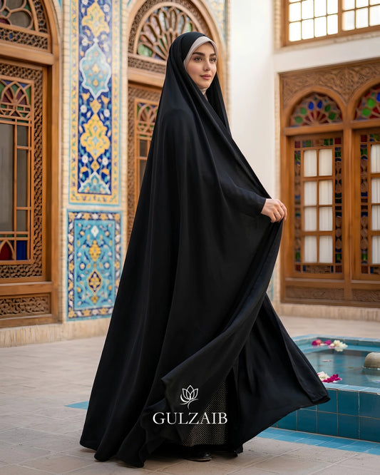 Premium Traditional Irani Chadar with Front Zip by Gulzaib
