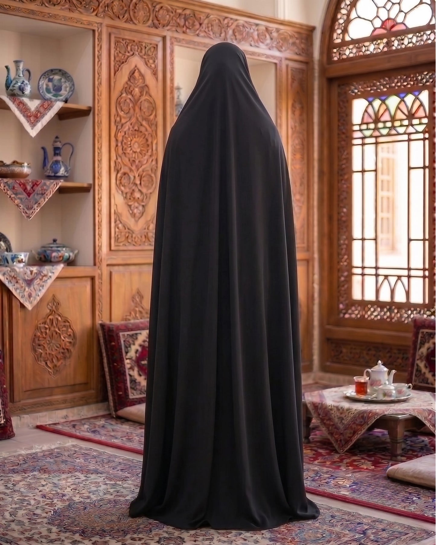 Premium Traditional Irani Chadar with Front Button by Gulzaib